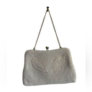 Old Money Vintage clutch beaded wallet‎ in color cream